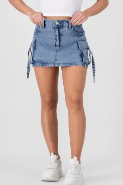 Falda short cargo tiras ajustables