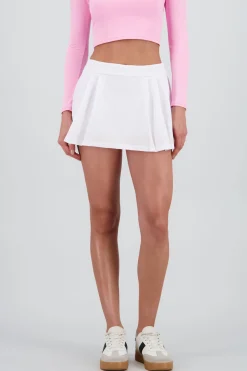 Falda short detalle tableada