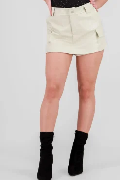 Falda short lisa PU