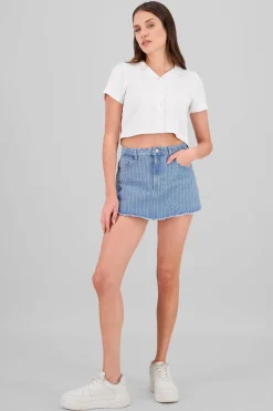 Falda short rayada