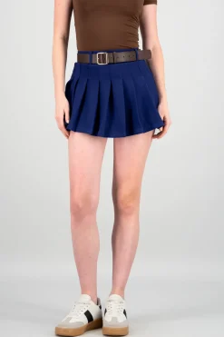 Falda tableada con cinturon