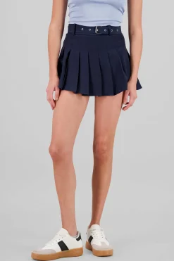 Falda tableada con cinturon