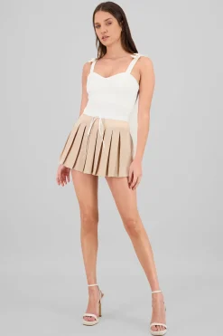 Falda tableada con pretina popelina Hypsters