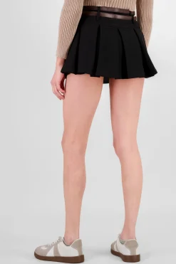 Falda tableada doble cinturon