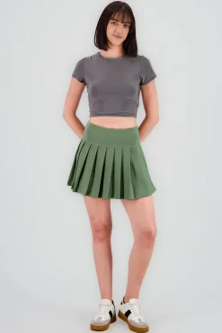 Falda tableada mini lisa