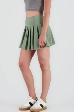 Falda tableada mini lisa