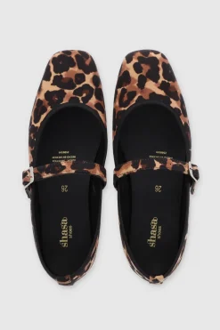 Flat mary jane leopardo