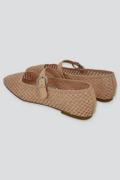 Flat mary jane nudos yute