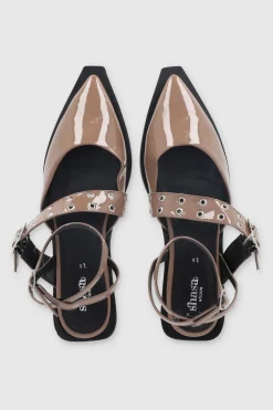 Flat pointy suela ancha correa