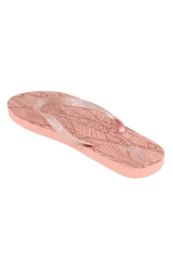 Flip flop hoja tropical brillos
