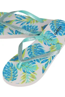 Flip flop tiras brillos hojas