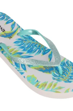 Flip flop tiras brillos hojas