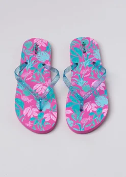 Flip flop tropical brillos correas