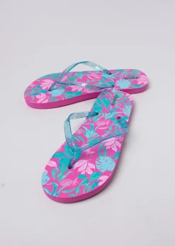 Flip flop tropical brillos correas