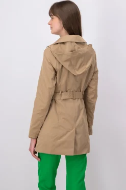 Gabardina ajustada capucha