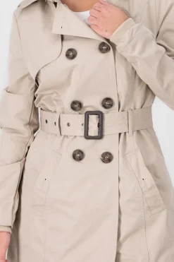 Gabardina ajustada capucha