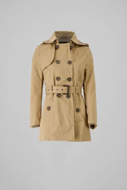 Gabardina ajustada capucha