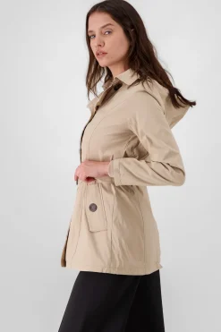 Gabardina monocolor botones cinturón