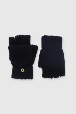 Guantes dedos descubiertos desmontable botón