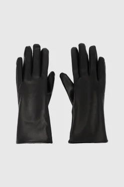 Guantes efecto piel cremallera