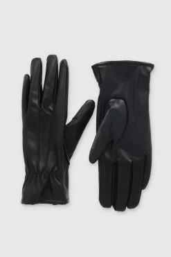 Guantes efecto piel monocolor