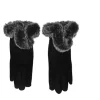 Guantes gamuza detalle peluche bicolor