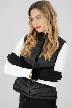 Guantes gamuza pinzas detalle peluche monocolor