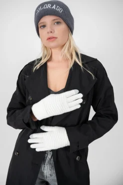 Guantes tejido waffle bicolor