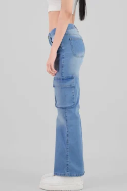 Jeans cargo 3 bolsas asimetrico