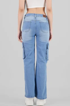 Jeans cargo 3 bolsas asimetrico