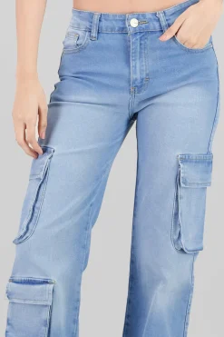 Jeans cargo 3 bolsas asimetrico