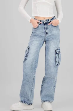 Jeans cargo 2 bolsas con fuelles