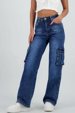 Jeans cargo 2 bolsas con fuelles