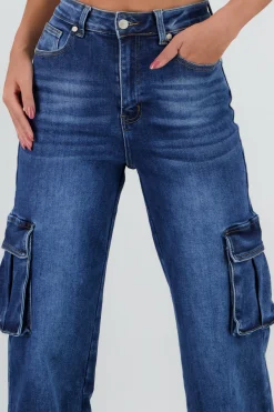 Jeans cargo 2 bolsas con fuelles