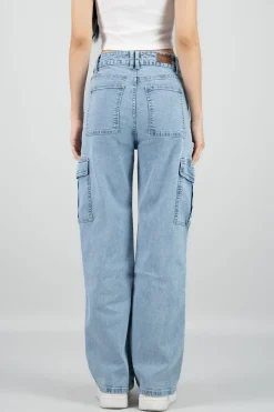 Jeans Cargo Bolsillos Laterales