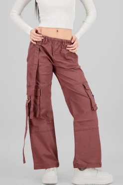 Jeans cargo dos bolsas tira