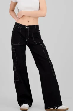 Jeans cargo pierna recta