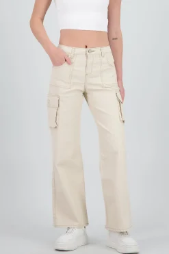 Jeans cargo wide leg lisos