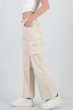 Jeans cargo wide leg lisos