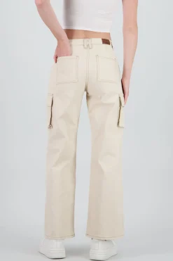 Jeans cargo wide leg lisos