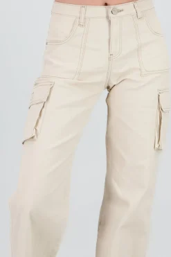 Jeans cargo wide leg lisos