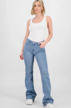 Jeans flare tiro medio