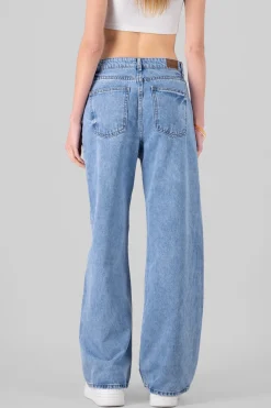 Jeans wide leg con estrellas