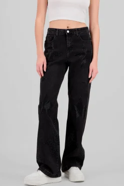 Jeans wide leg estrellas