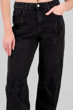 Jeans wide leg estrellas
