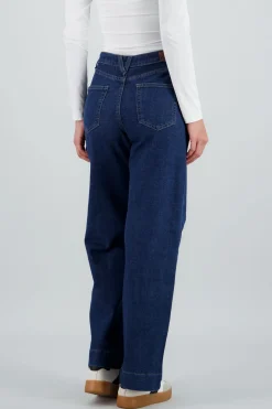 Jeans wide leg pinzas