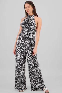 Jumpsuit halter estampado zebra