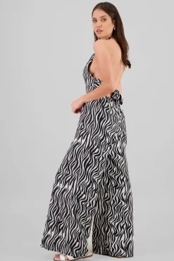 Jumpsuit halter estampado zebra