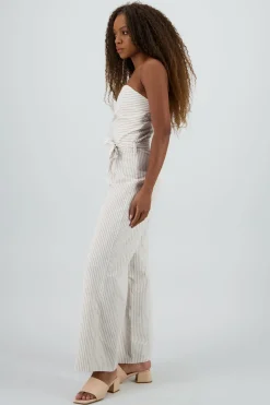 Jumpsuit strapless amplio estampado rayas