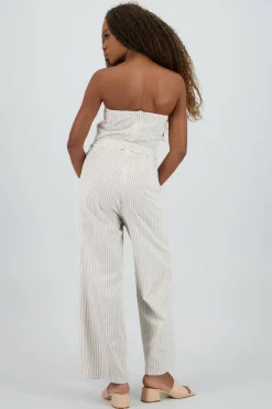 Jumpsuit strapless amplio estampado rayas